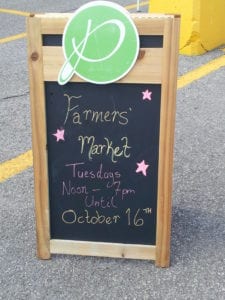sign for Pickering Farmers' Market